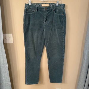 Soft Surroundings Corduroy Straight Leg Pants Blue‎ Size 12